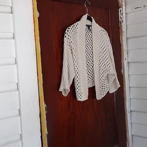 Black Label chicos sz 0 crochet shrug 3/4 sleeves